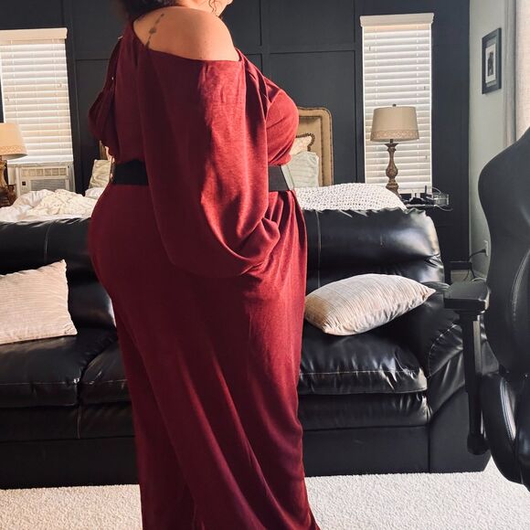 City Chic Jumpsuit Charlie Ruby Size 22 NWT - Picture 3 of 5